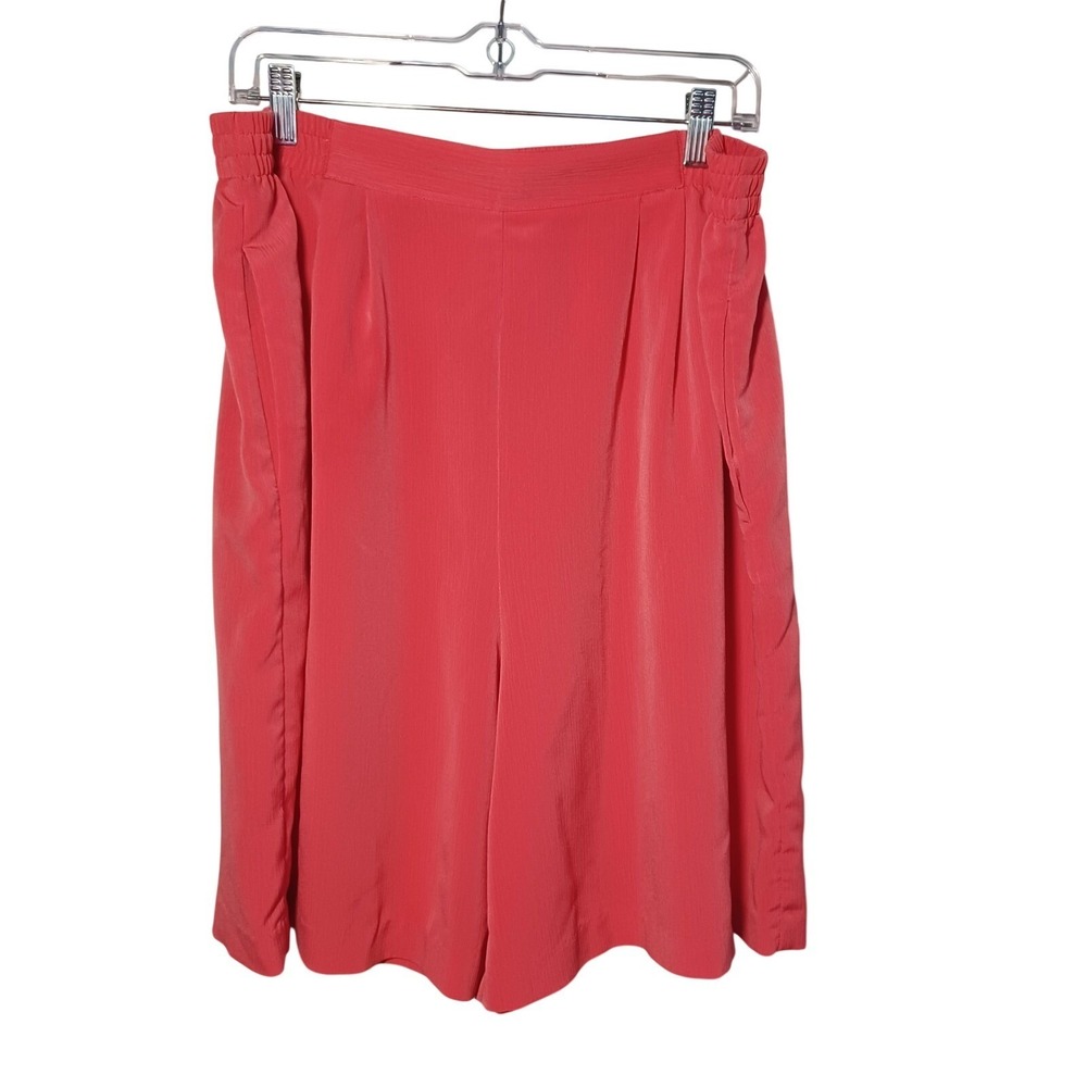 Koret Womens XL Coral Pink Pleated Elastic Waist Pull On Shorts Summer Comfort